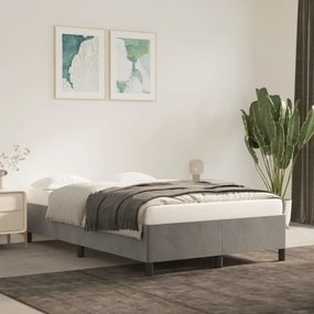 Giroletto Senza Materasso Grigio Chiaro 120x200 Cm Velluto /