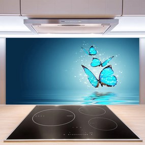 Pannello paraschizzi cucina Farfalle Blu. Acqua Art 100x50 cm