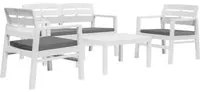 Set Salotto da Giardino 4 pz in Plastica Bianco 276179