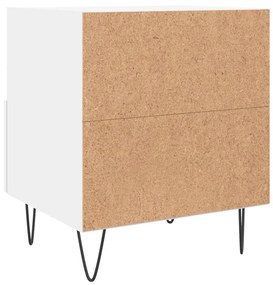 Comodini 2 pz Bianchi 40x35x47,5 cm in Legno Multistrato