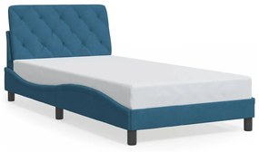 Giroletto Con Testiera Blu 100x200 Cm İn Velluto /