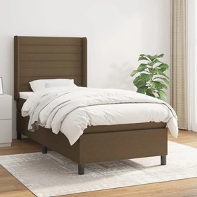 Giroletto A Molle Con Materasso Marrone Scuro 100x200cm Tessuto /