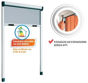 Zanzariera avvolgibile MEDAL Bazar SunScreen per finestra L 120 x H 170 cm bianco riducibile