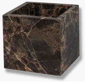 Organizer da bagno in marmo marrone scuro per tamponi di cotone Marble - Mette Ditmer Denmark