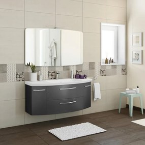 Mobile sottolavabo e lavabo Cassca grigio ferro L 119 x H 48 x P 47 cm 2 cassetti