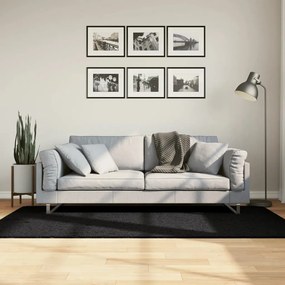 Tappeto Shaggy Pamplona A Pelo Lungo Moderno Nero 100x200 Cm /
