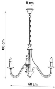 Lampadario a sospensione con catena MINERWA 3 3xE14/40W/230V nero