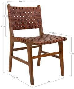 Set di 2 sedie da pranzo in teak marrone Perugia - House Nordic