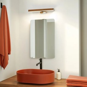 Brilagi-Illuminazione a LED per specchi da bagno WOODY MIRROR LED/8W/230V IP44 quercia/cromo