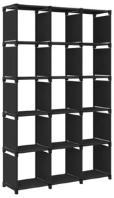 Mobile per 15 Scatole a Cubo Nero 103x30x175,5 cm in Tessuto