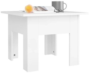 Tavolino da salotto bianco 55x55x42 cm in legno multistrato