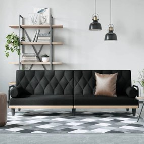 Divano Letto Con Braccioli Nero İn Tessuto /