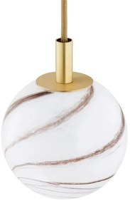 Argon 8450 - Lampadario a sospensione con filo ALMIROS 1xE14/7W/230V diametro 12 cm alabastro oro