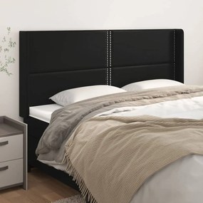 Testiera Ad Orecchio Nera 183x16x118/128 Cm İn Similpelle /