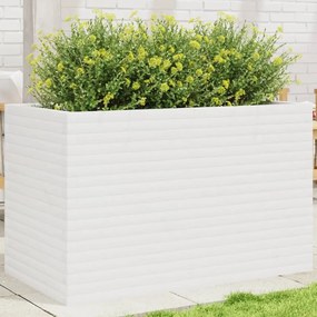 Fioriera Da Giardino Bianca 110x60x68,5 Cm Legno Massello Pino /