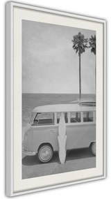 Poster  Hippie Van II  Cornice Quadri Cornice nera con pass-partout, Larghezza x Altezza Home decor 40x60