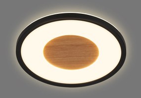 Plafoniera Moderna Sufit Wood Plastica Nero Led Integrato 18W 3000K