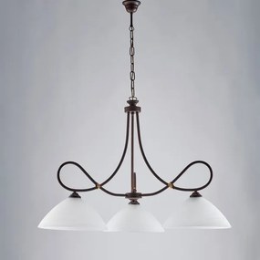 Lampadario in ferro laccato nero con decorazione effetto ruggine e ...