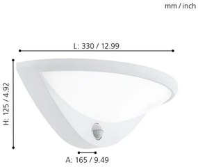 Eglo 97311 - Lampada LED da esterno con sensore BELCREDA 1xLED/9,3W/230V IP44