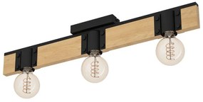 Plafoniera Bailrigg nero IP20, 3XE27