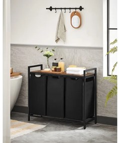 Cesto per biancheria REX marrone/nero