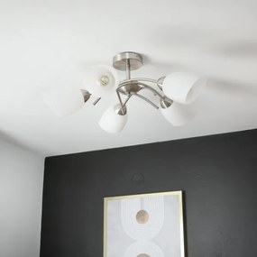 Lampadario a plafone DONNA 5xE27/60W/230V nichel