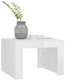 Tavolino da salotto bianco lucido 50x50x35 cm in truciolato