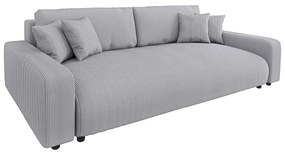 Divano grigio chiaro allungabile/con contenitore con rivestimento in velluto a coste 234 cm Sara – Ropez