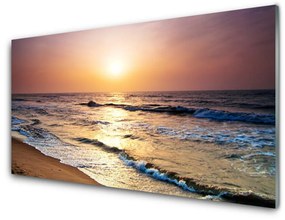Quadro acrilico Paesaggio del sole della spiaggia del mare 100x50 cm