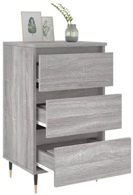 Comodini 2pz grigio sonoma 40x35x69 cm in legno multistrato