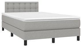 Giroletto a molle con materasso grigio chiaro 120x190cm tessuto