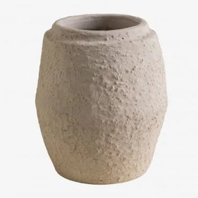 Vaso decorativo in terracotta Camryn Bianco Pietra - Sklum