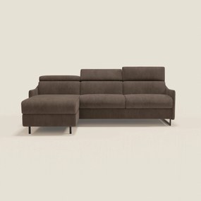 Loto Divano Letto Angolare con Penisola contenitore, Poggiatesta, Materasso Alto H18 in morbido tessuto impermeabile T14