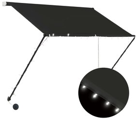 Tenda da Sole Retrattile con LED 100x150 cm Antracite