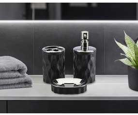 Set da bagno REINA 5 pz nero/cromo