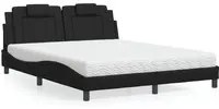 Letto con Materasso Nero 160x200 cm in Similpelle 3208803