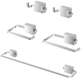 Set accessori a muro 5 pezzi in acciaio cromato e viti incluse Velvet
