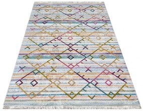 Lussuoso tappeto bianco panna con motivi colorati Larghezza: 160 cm | Lunghezza: 230 cm