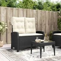 Panca Reclinabile da Giardino con Cuscini Nera in Polyrattancod mxl 87711