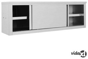 vidaXL Armadio da Cucina ad Ante Scorrevoli 150x40x50cm Acciaio Inox