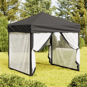 Tenda Per Feste Pieghevole Con Pareti Laterali Antracite 2x2 M /