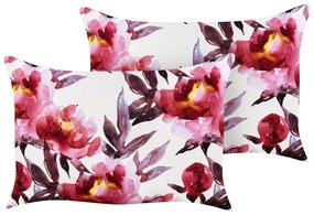 Set di 2 cuscini da esterno bianco e rosa 40 x 60 cm LANROSSO Beliani