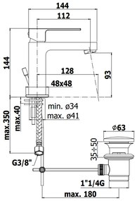 Paffoni Elle El071 Miscelatore Monocomando Lavabo Senza Scarico Cromo