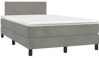 Letto a Molle Materasso e LED Grigio Chiaro 120x190 cm Vellutocod mxl 115366