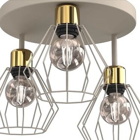 Plafoniera PARKLA 3xE27/15W/230V beige/oro