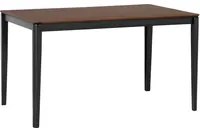 Tavolo da pranzo in legno scuro con gambe in metallo Nero 135 x 80 cm rettangolare in stile tradizionale