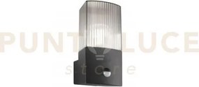 Applique dark antracite e fume' 1 luce attacco e27 ip54 con sensore...