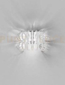 Ecos applique a parete 35 bianco rigadin cromo lucido 2 luci attacc...