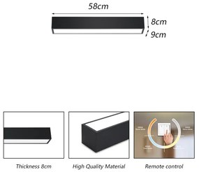 Immax NEO 07254L - Luce LED dimmerabile LUNGO 20W/230V Wi-Fi Tuya nero + +TC