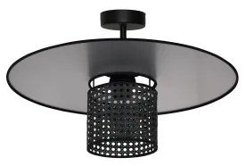 Duolla - Lampadario a plafone TOKYO RATTAN 1xE27/15W/230V diametro 50 cm nero/argento